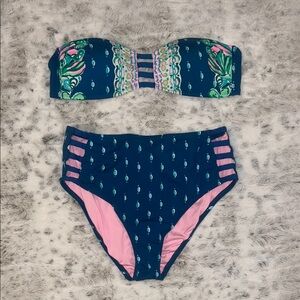 Lilly Pulitzer Blue and Pink Bikini